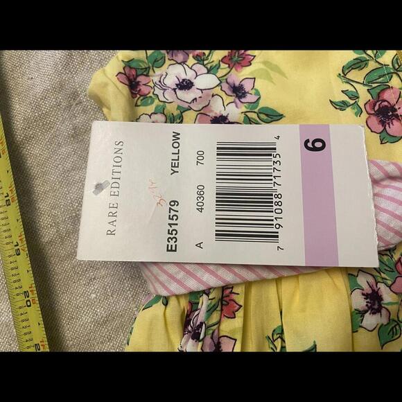 Rare Editions Yellow Floral Dress - Size 6 NWT - Picture 3 of 9